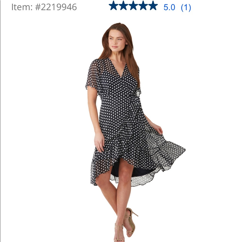 Calvin Klein Ruffle Hem Wrap Dress